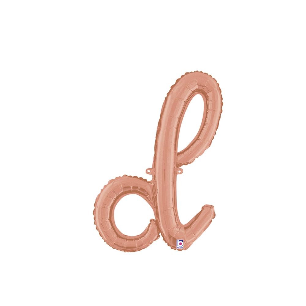Bokstavsballong - D Script Rose Gold