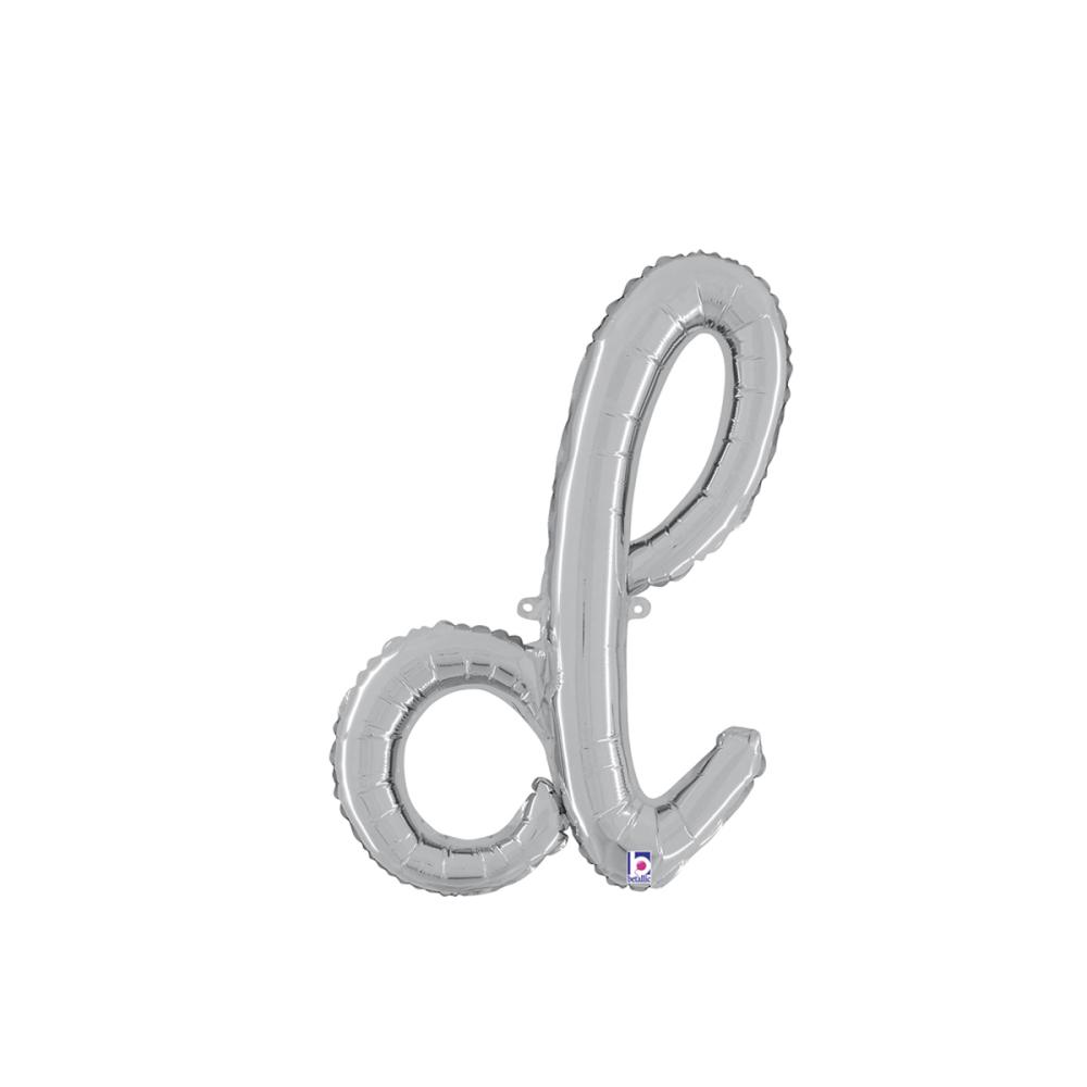 Bokstavsballong - D Script Silver