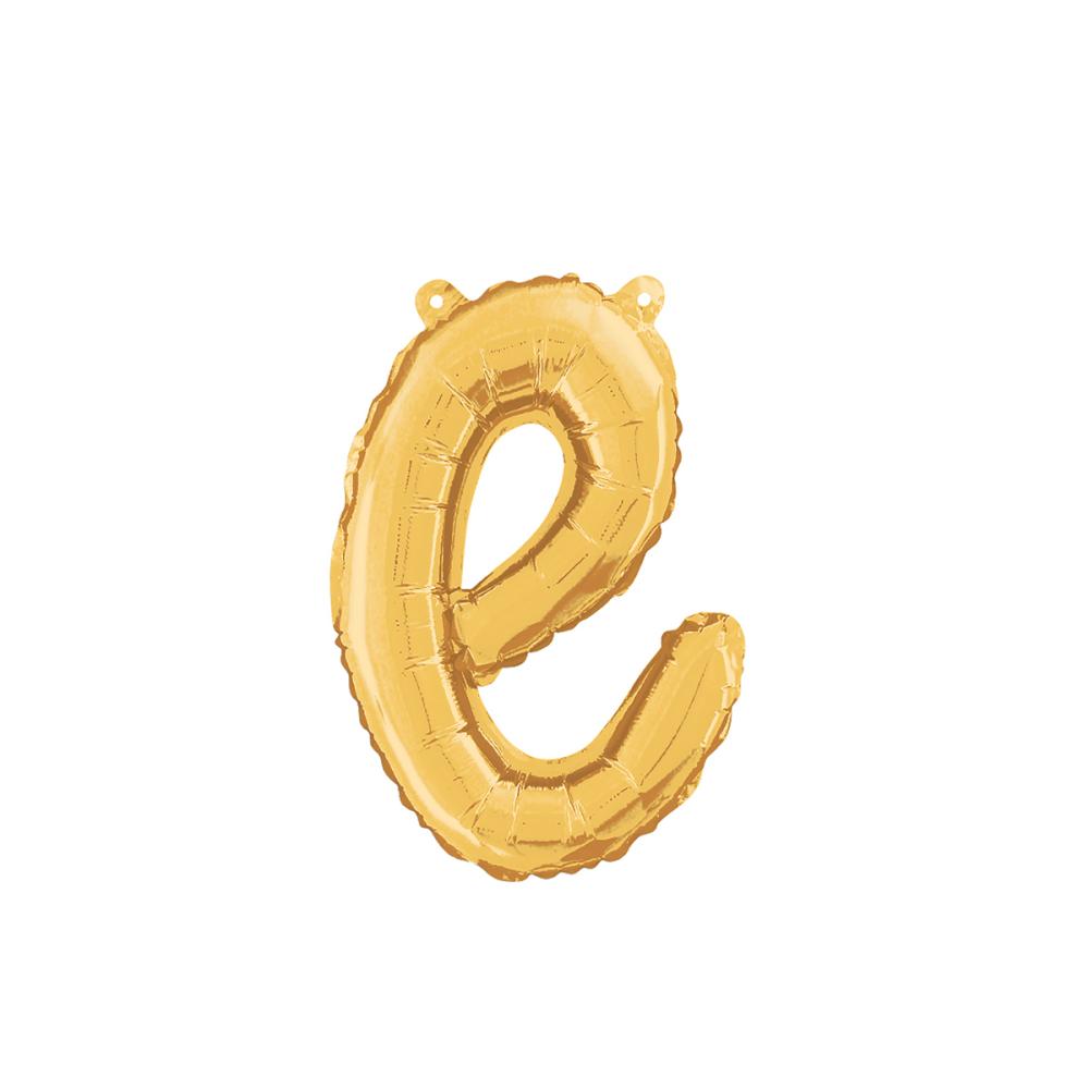 Bokstavsballong - E Script Guld