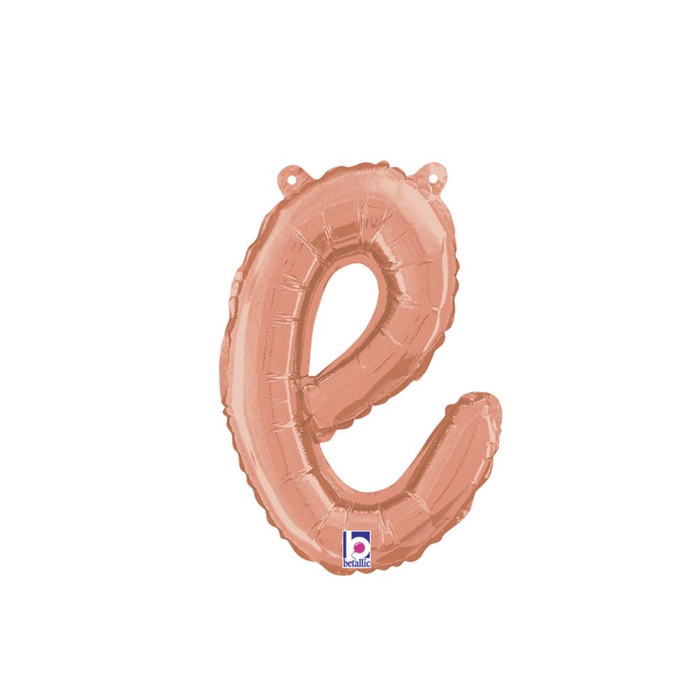 Bokstavsballong - E Script Rose Gold