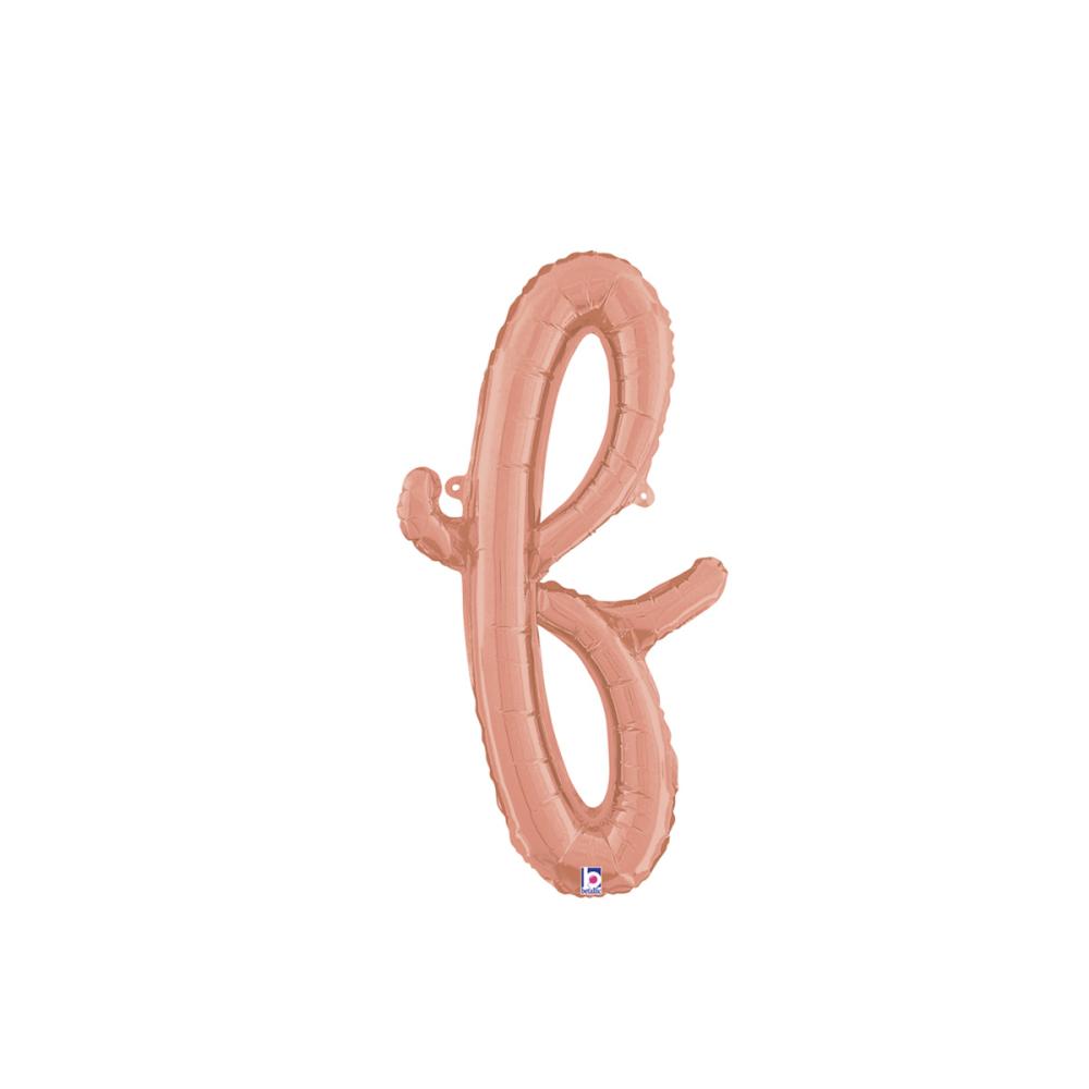 Bokstavsballong - F Script Rose Gold