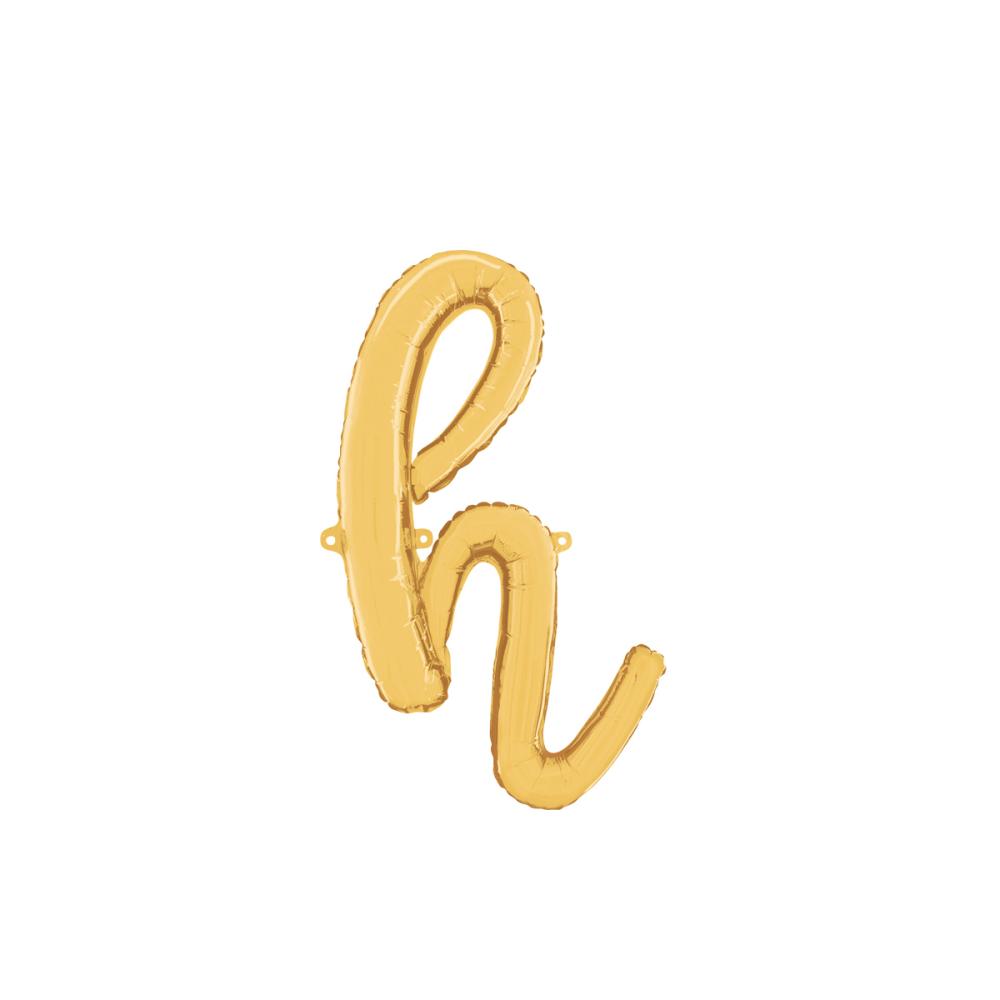 Bokstavsballong - H Script Guld