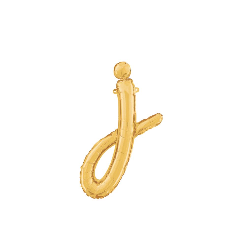 Bokstavsballong - J Script Guld