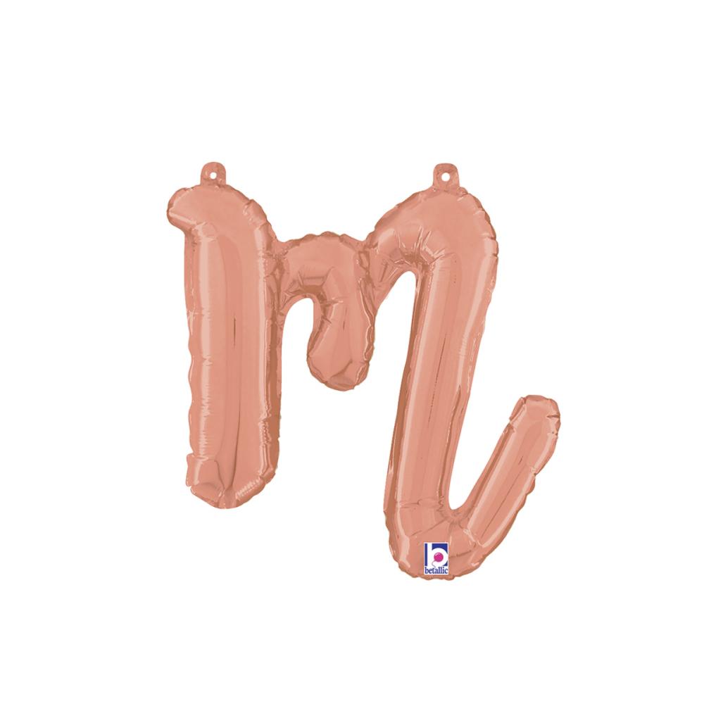 Bokstavsballong - M Script Rose Gold