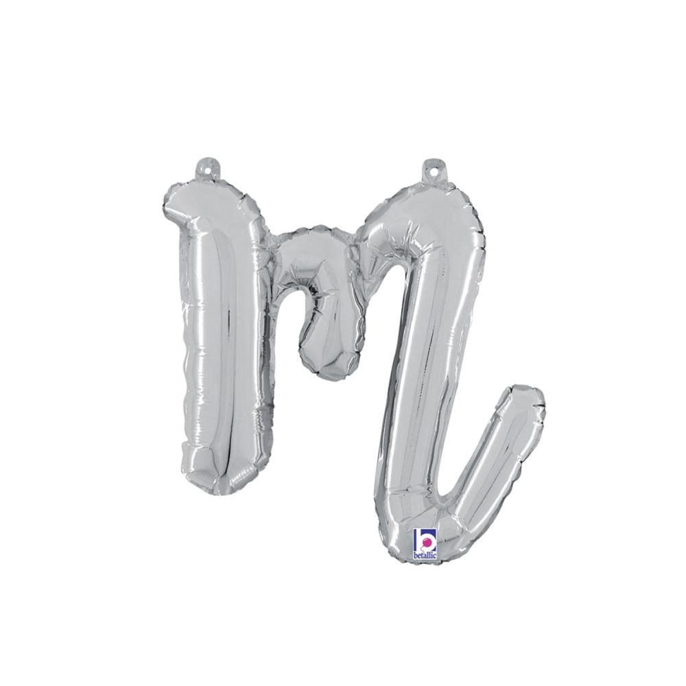 Bokstavsballong - M Script Silver
