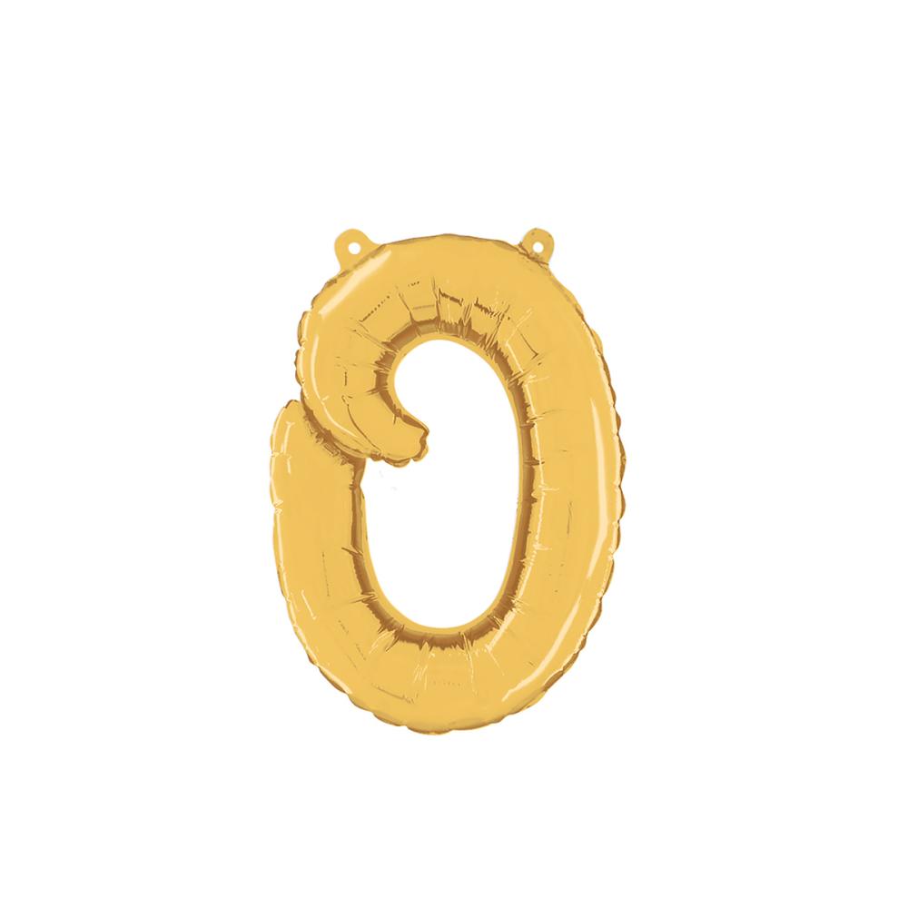 Bokstavsballong - O Script Guld