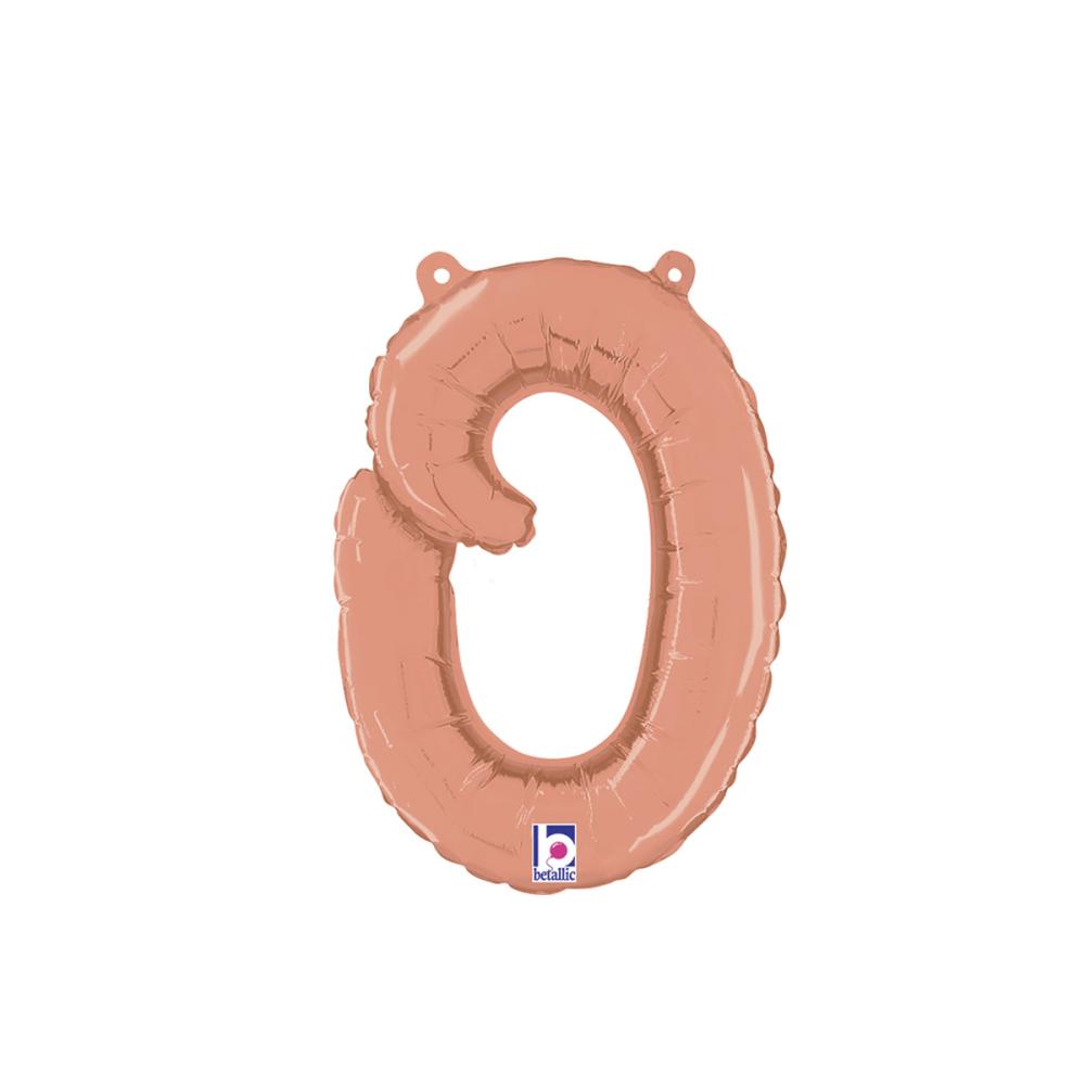 Bokstavsballong - O Script Rose Gold