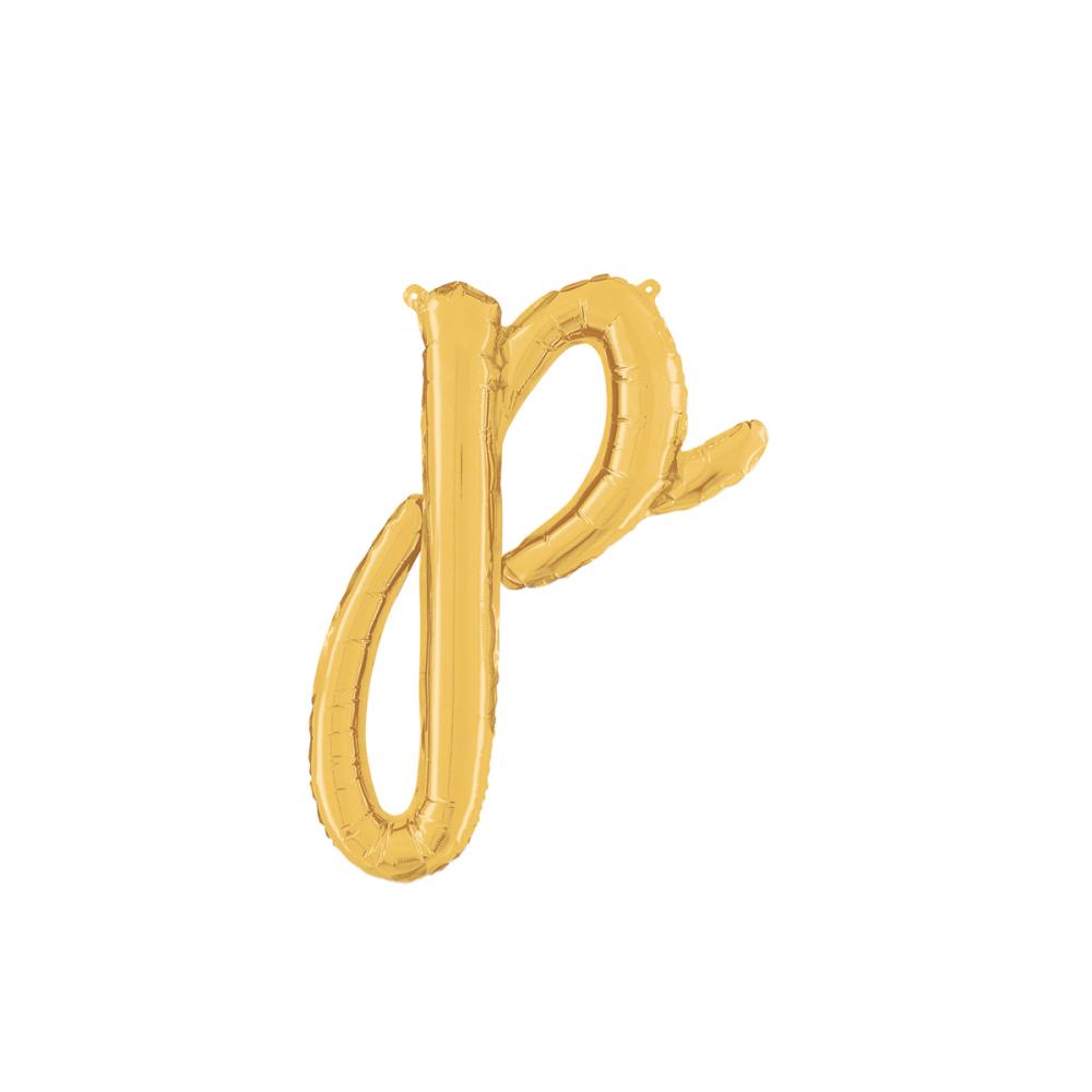 Bokstavsballong - P Script Guld