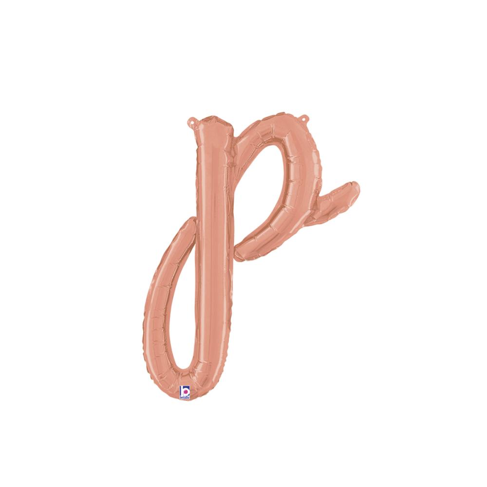 Bokstavsballong - P Script Rose Gold