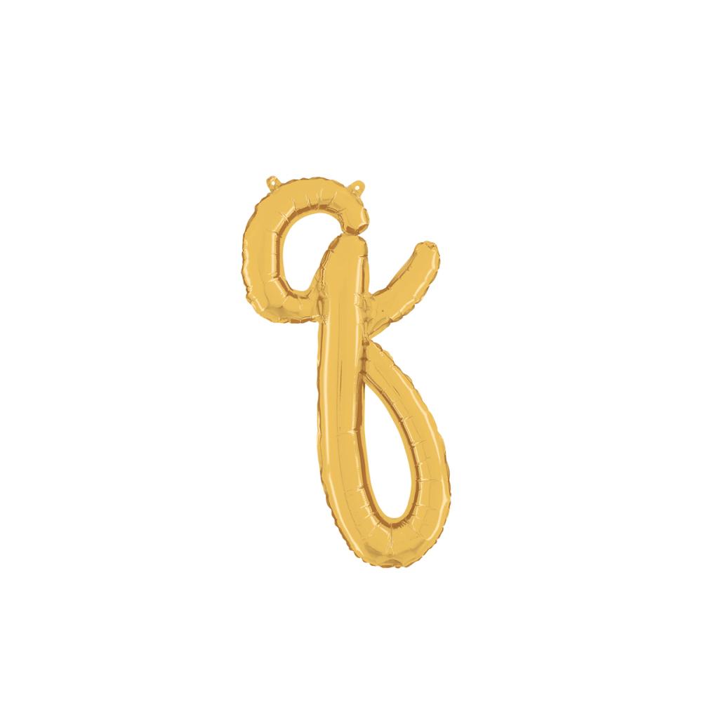 Bokstavsballong - Q Script Guld