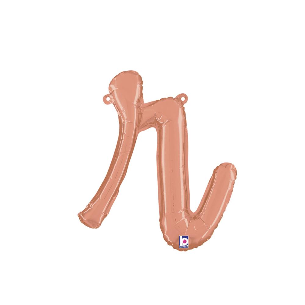 Bokstavsballong - R Script Rose Gold