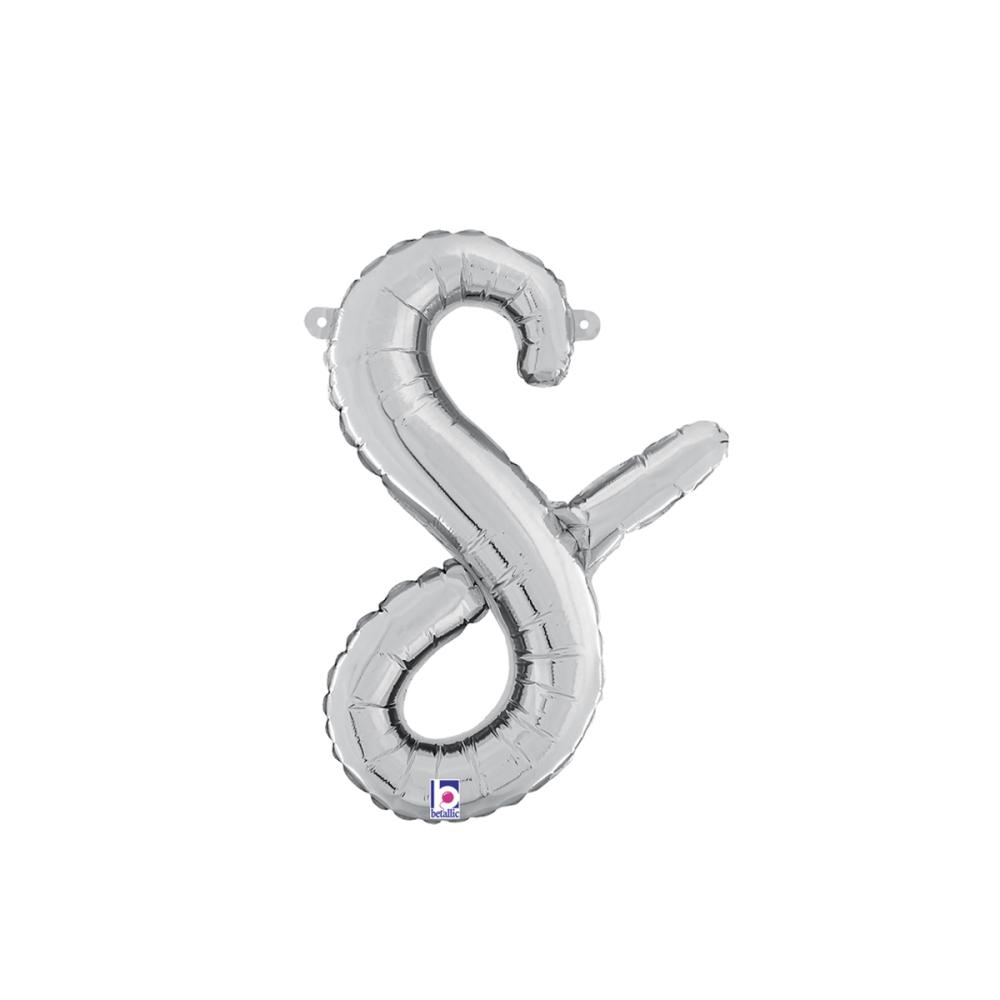 Bokstavsballong - S Script Silver