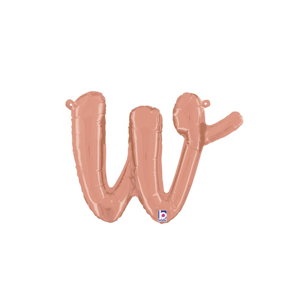 Bokstavsballong - W Script Rose Gold