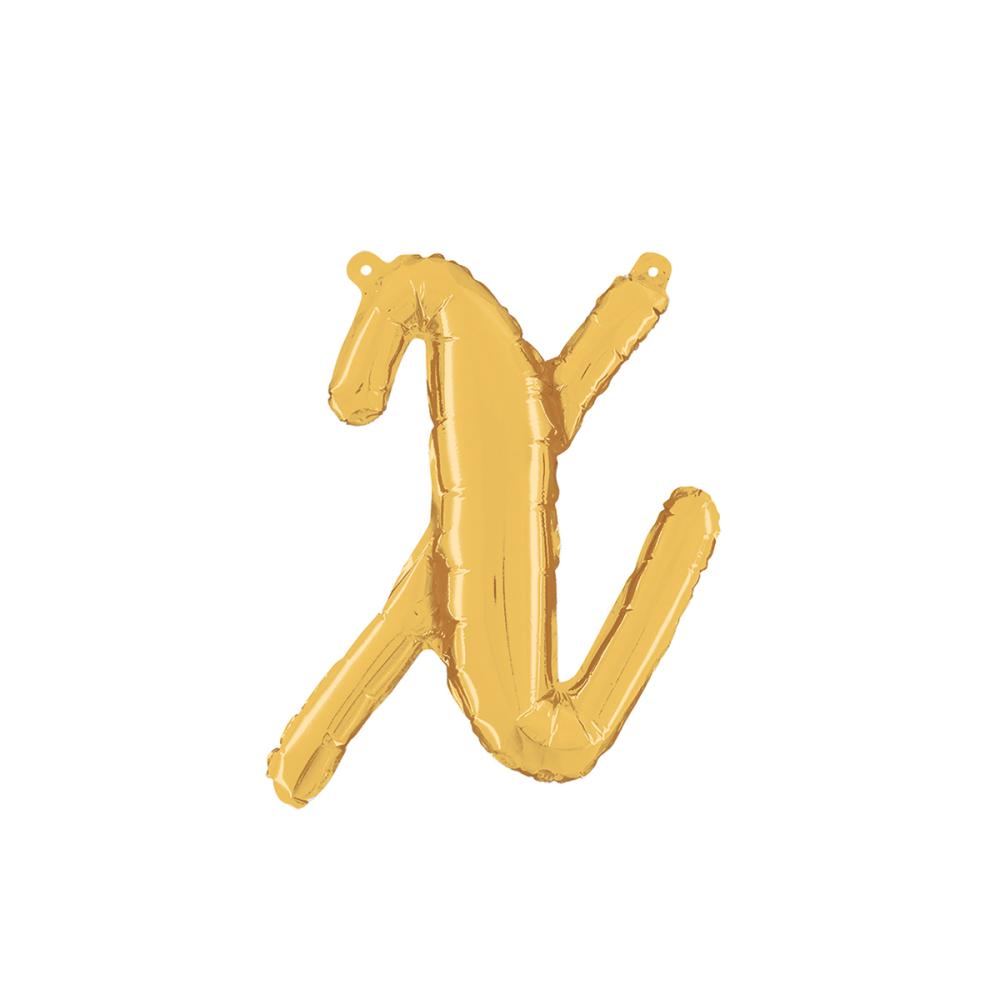 Bokstavsballong - X Script Guld