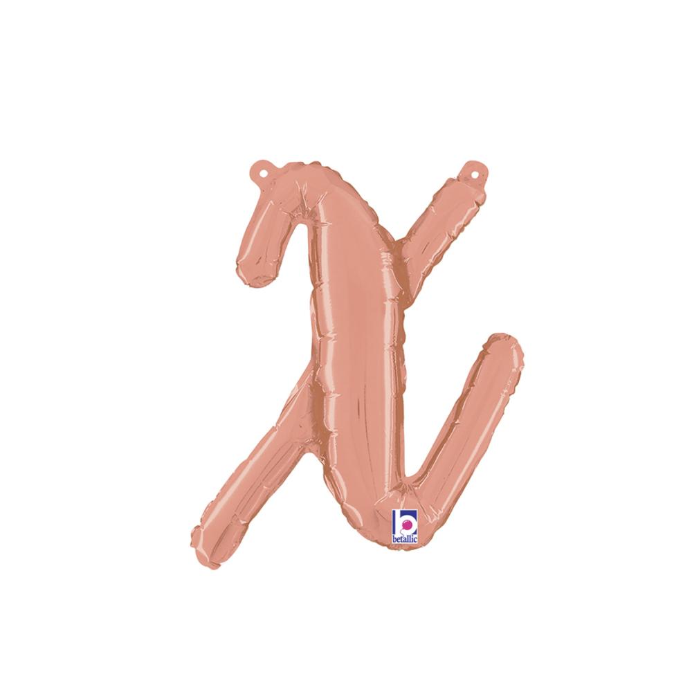 Bokstavsballong - X Script Rose Gold