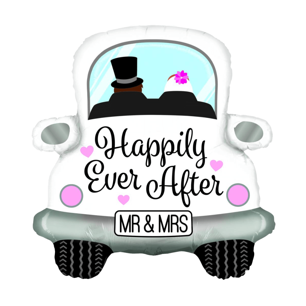 Folieballong - Happily Ever After Car Shape 79 cm