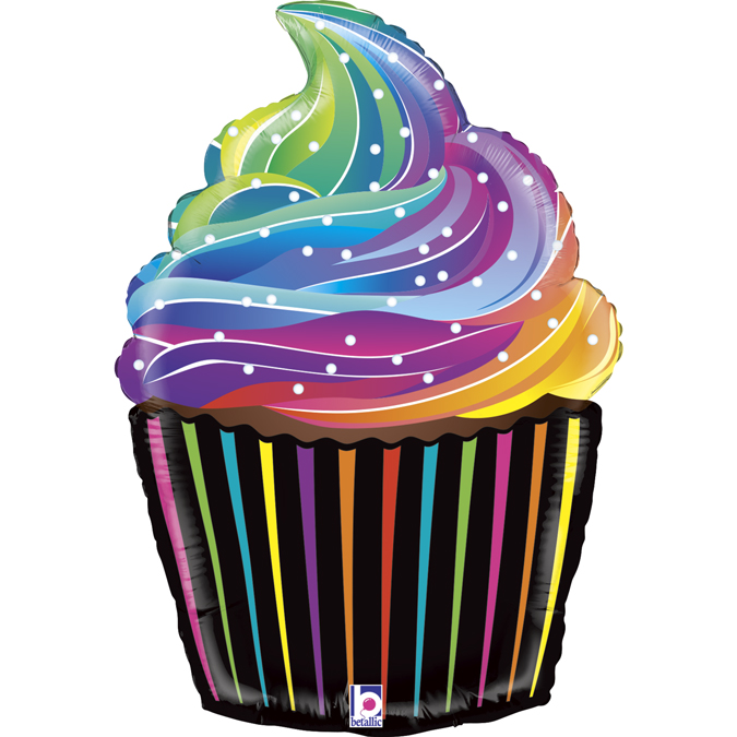 Folieballong - Rainbow Cupcake 69 cm