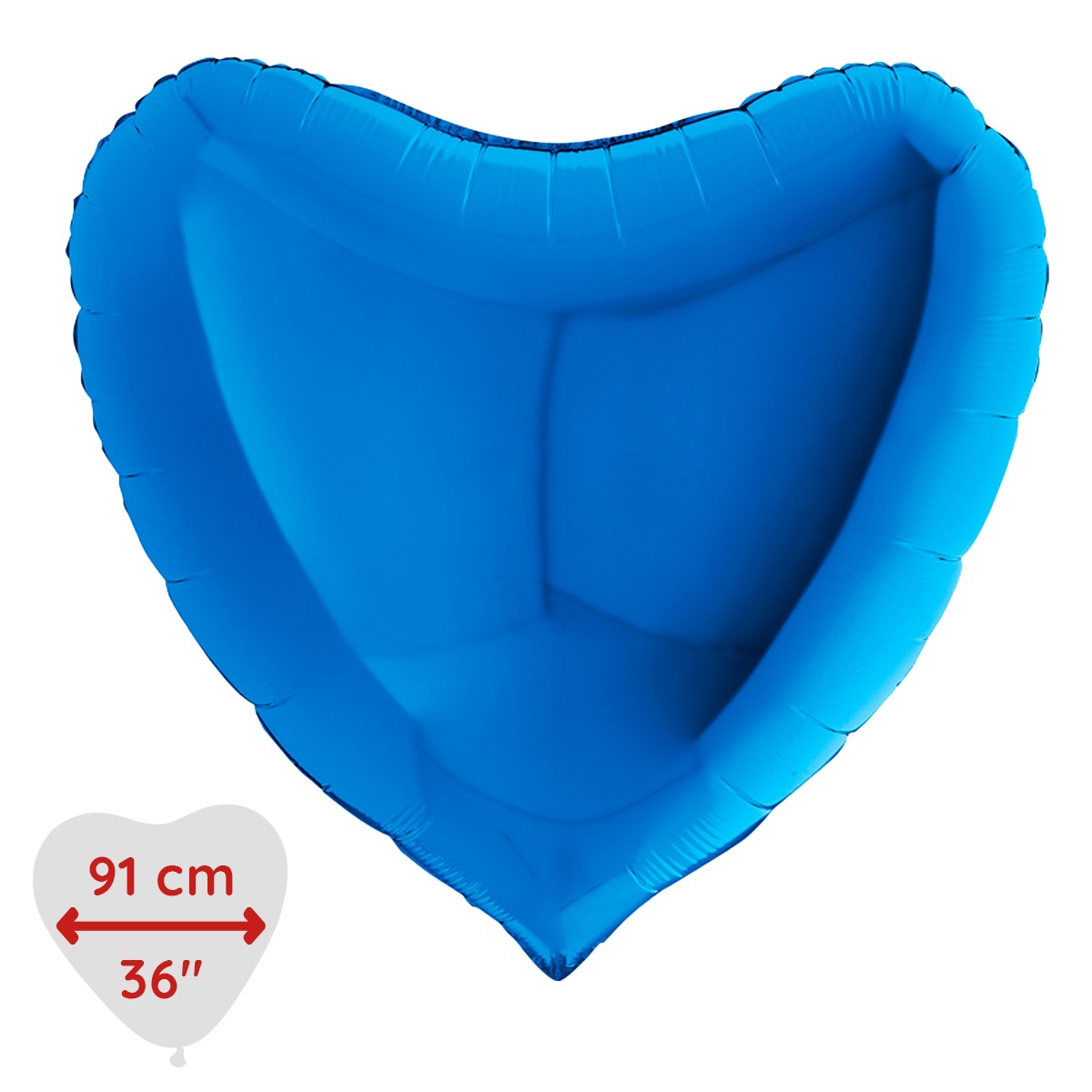 Folieballong - Hjärta Blått 91 cm