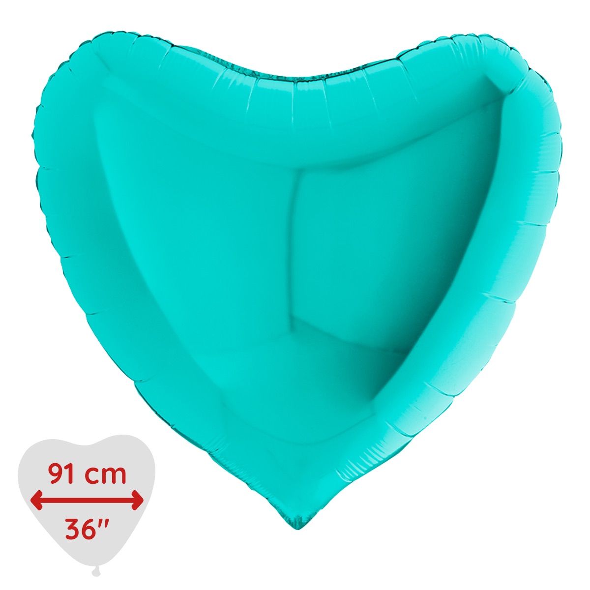 Folieballong - Hjärta Tiffany 91 cm
