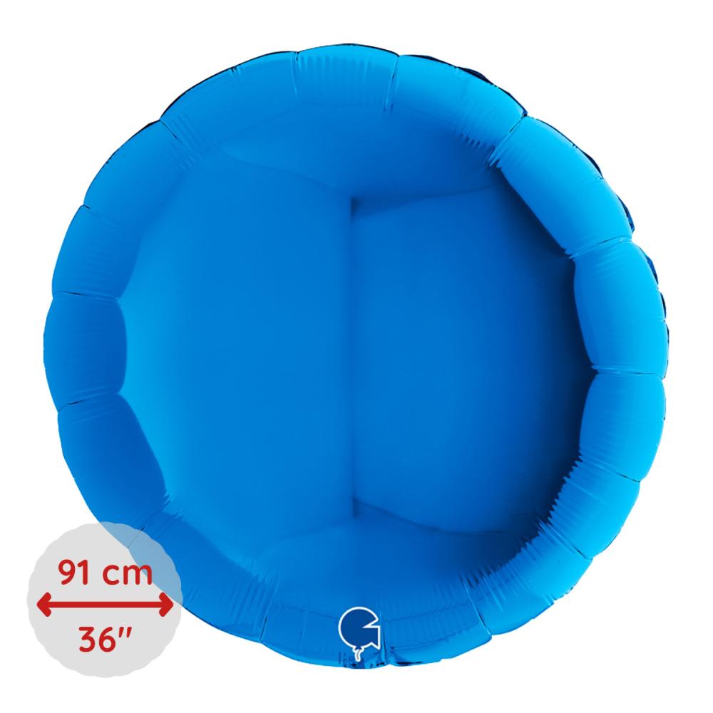 Folieballong - Rund Blå 91 cm