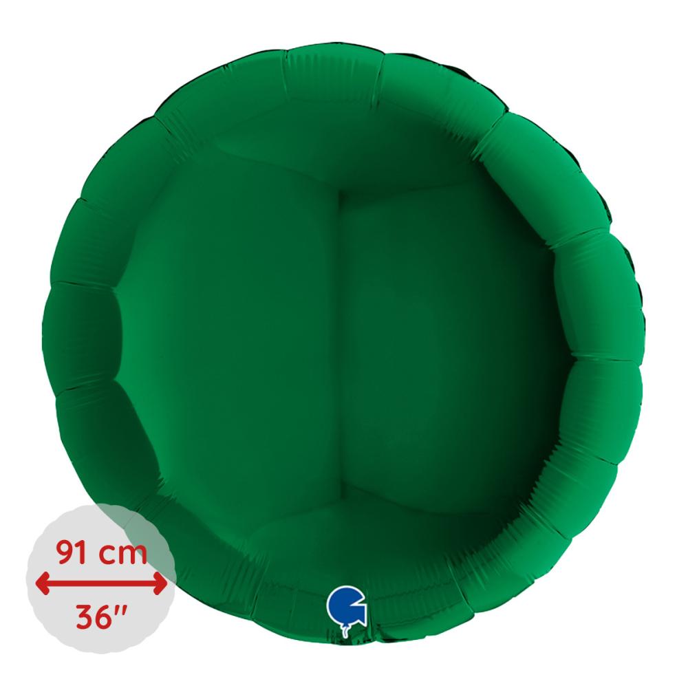Folieballong - Rund Mörkgrön 91 cm