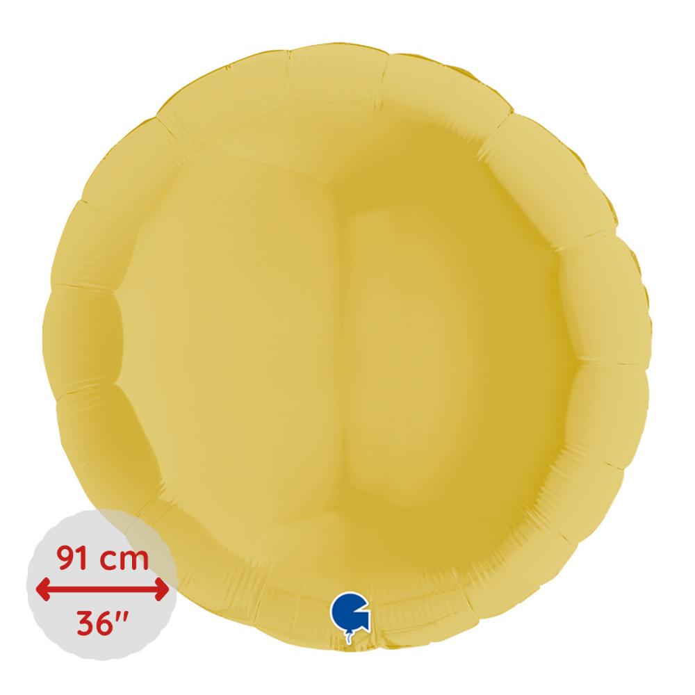 Folieballong - Rund Pastellgul 91 cm