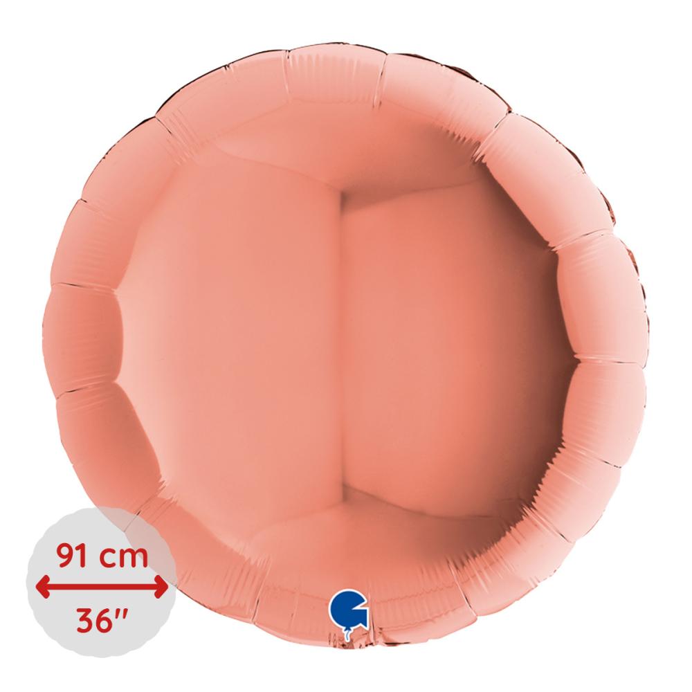Folieballong - Rund Rose Gold 91 cm