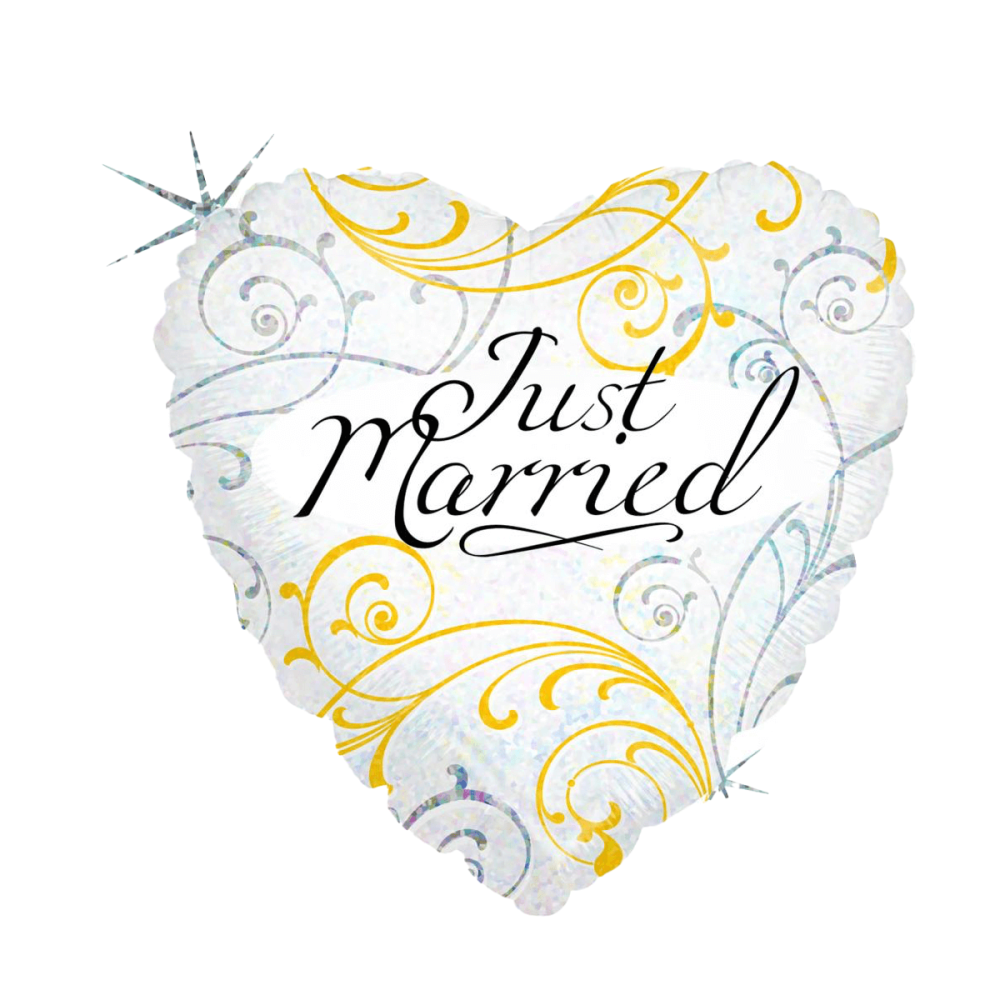 Folieballong - Just Married Filigree 46 cm