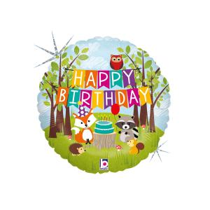 Folieballong - Woodland Birthday 46 cm