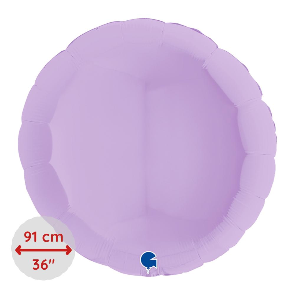 Folieballong - Rund Pastell-lila Matte 91 cm