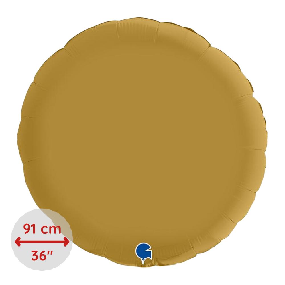 Folieballong - Rund Satin Gold 91 cm
