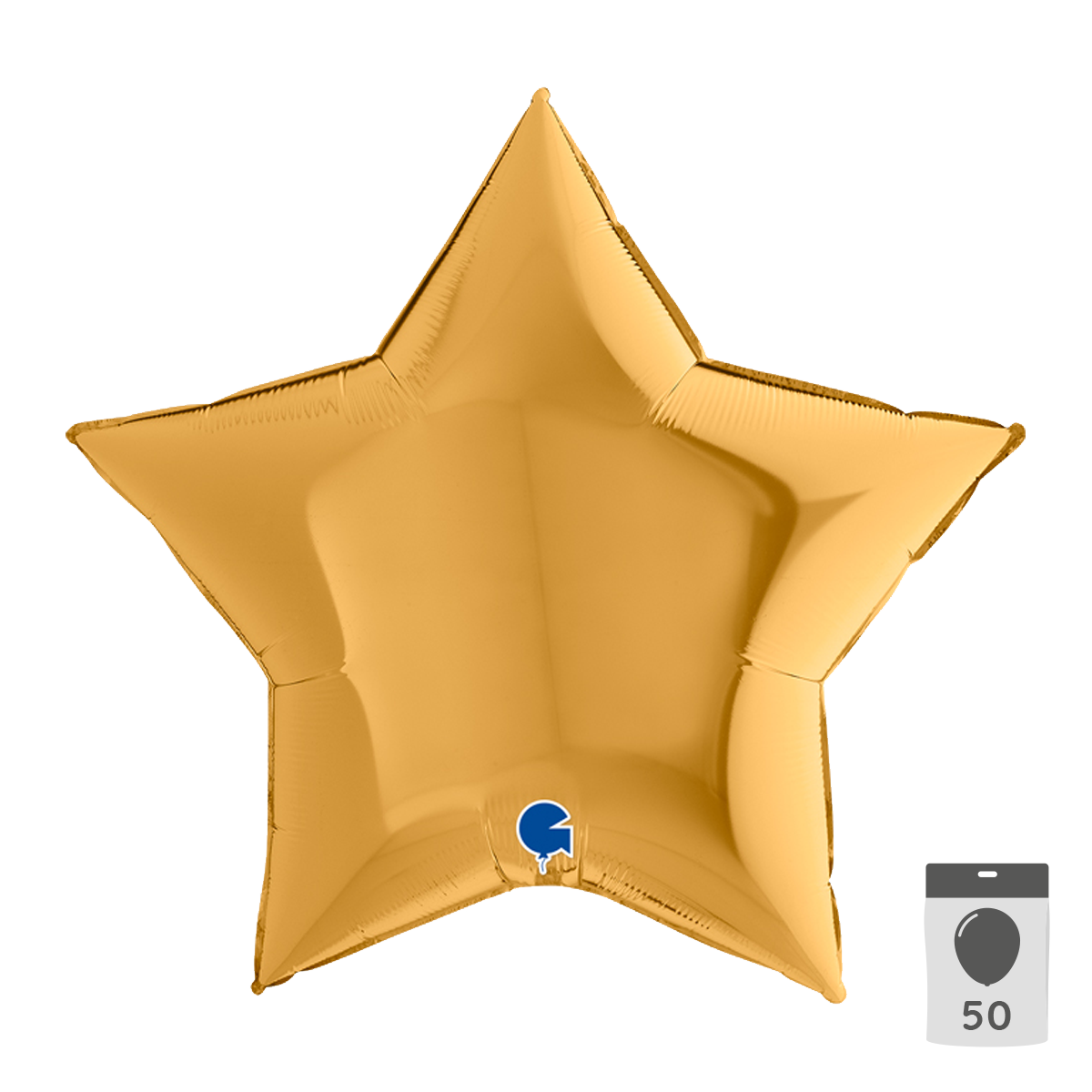 Folieballong - Stjärna Guld 91 cm BULK 50-pack
