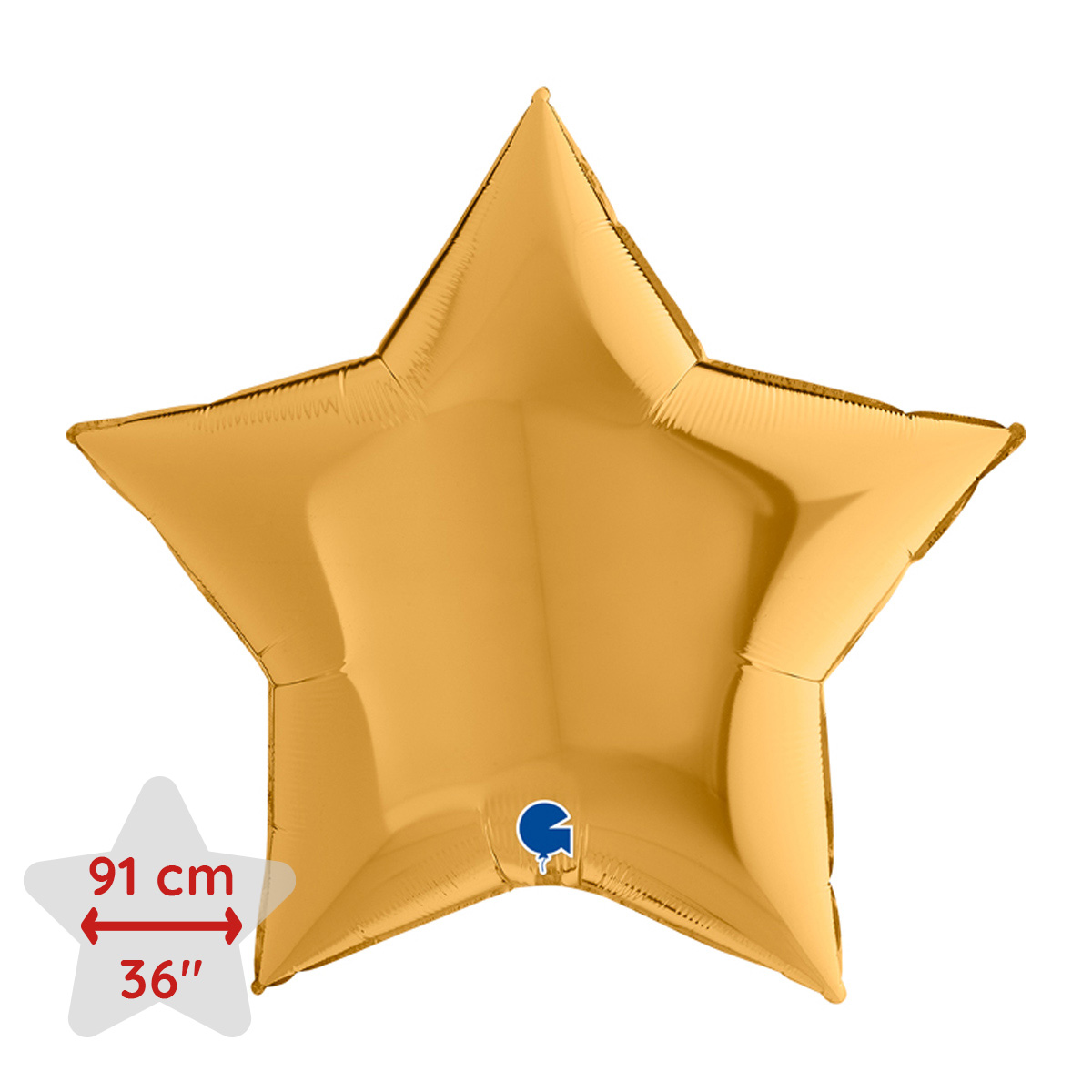 Folieballong - Stjärna Guld 91 cm