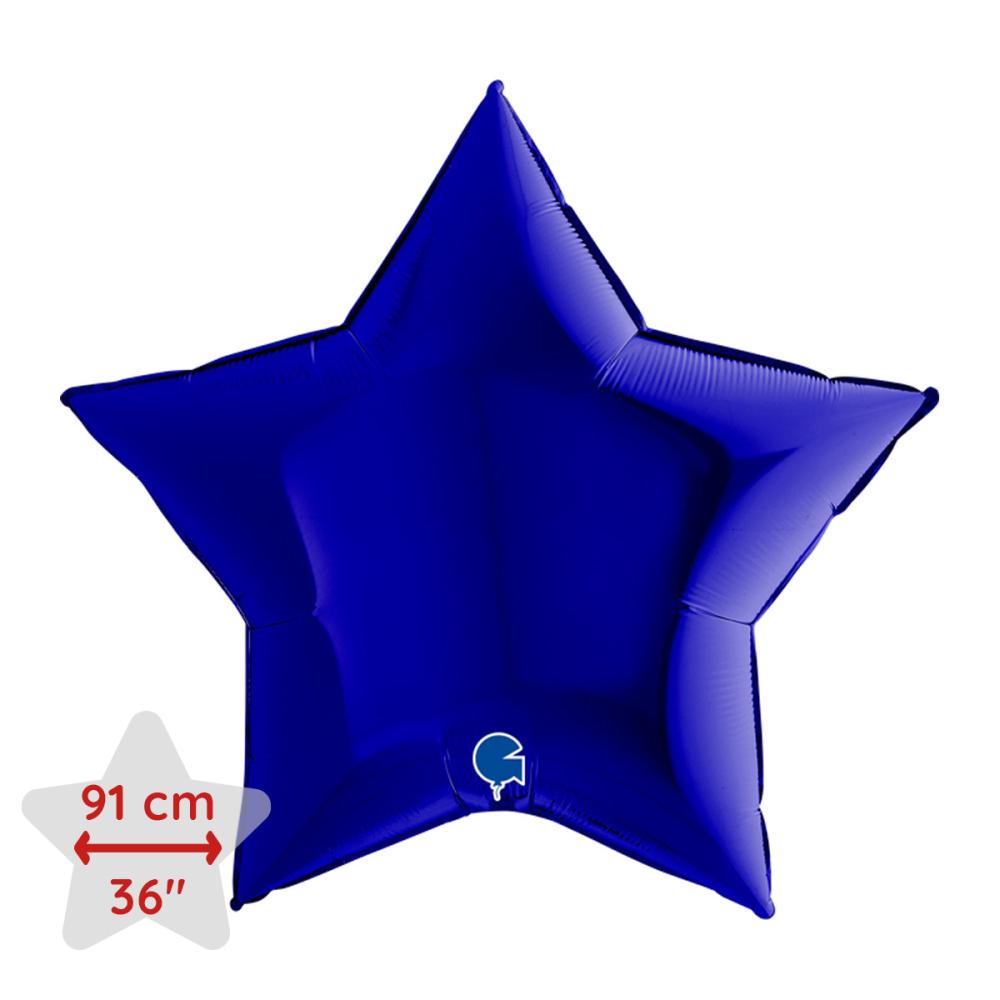 Folieballong - Stjärna Blue Capri 91 cm