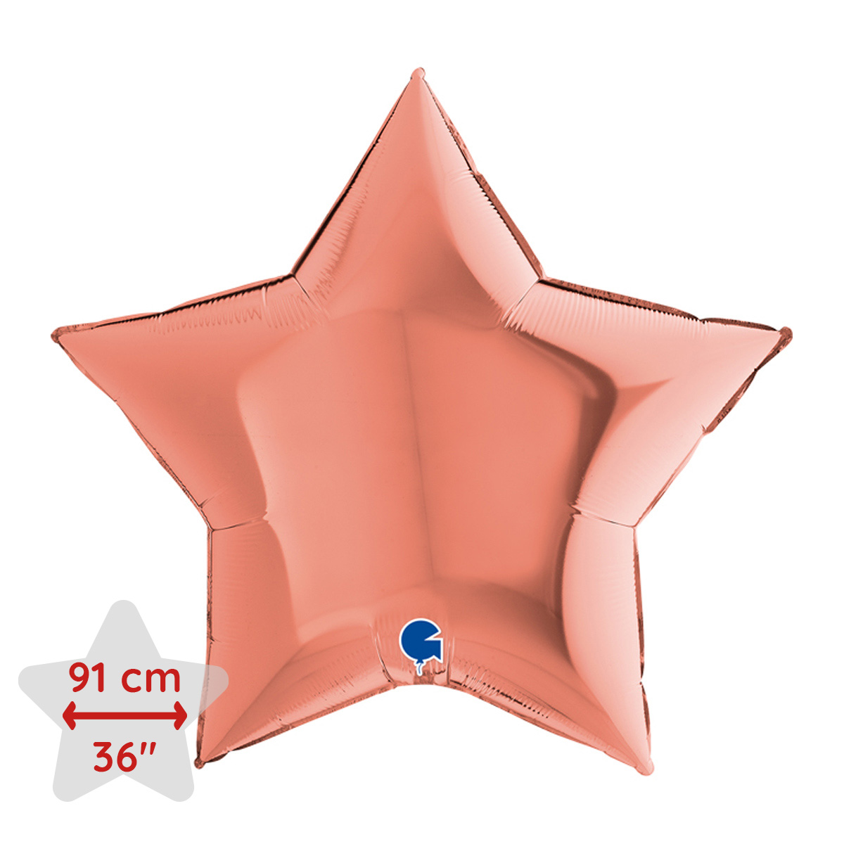 Folieballong - Stjärna Rose Gold 91 cm