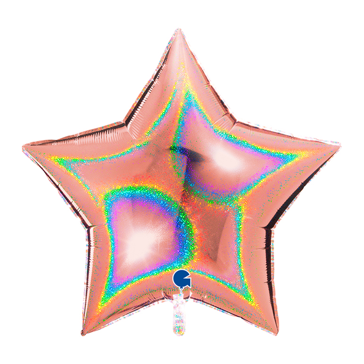 Folieballong - Stjärna Glitter Rose Gold 91 cm