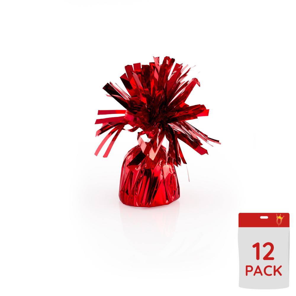 Ballongtyngder - Folie Röda 170g - 12-pack