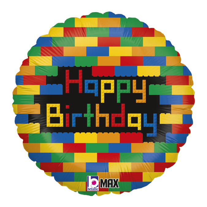 Folieballong - Happy Birthday Blocks 46 cm