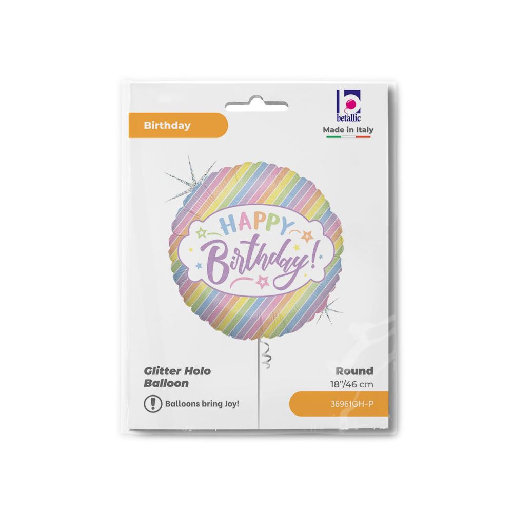 Folieballong - Pastel Birthday 46 cm