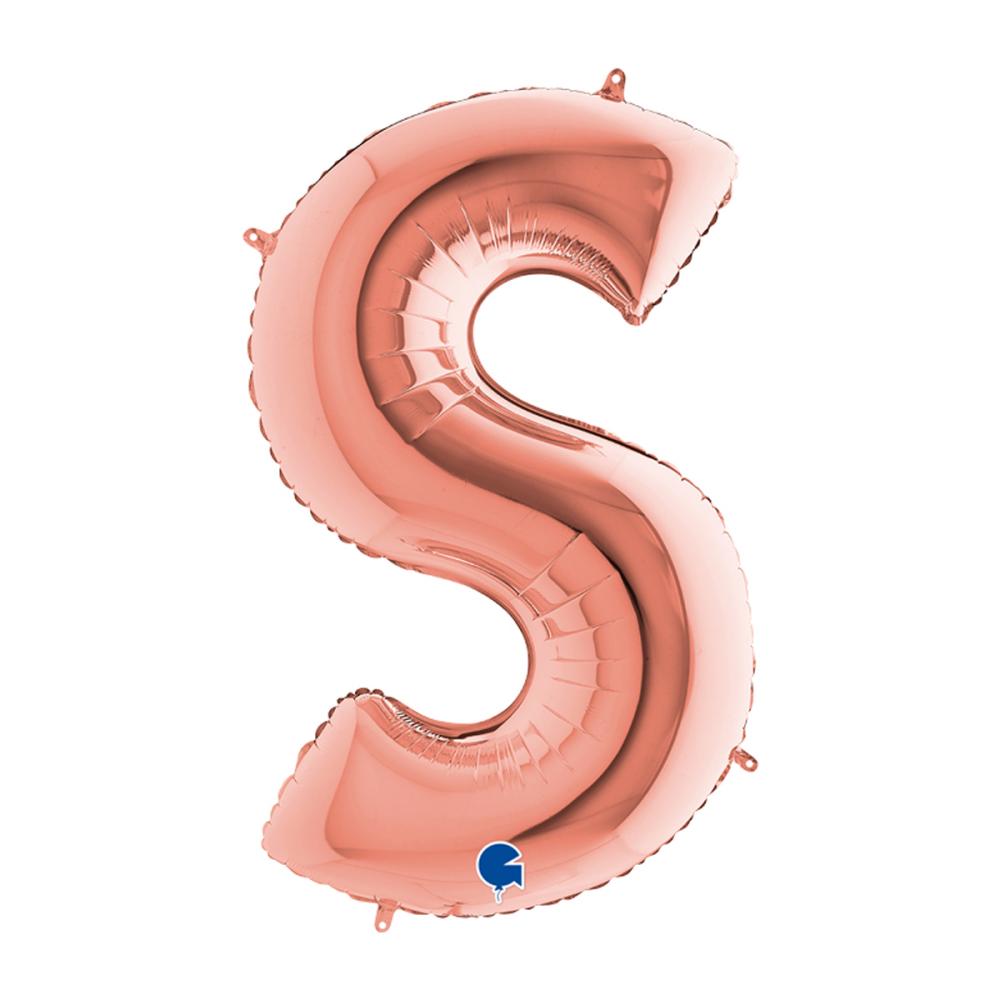 Bokstavsballong - S Rose Gold 100 cm
