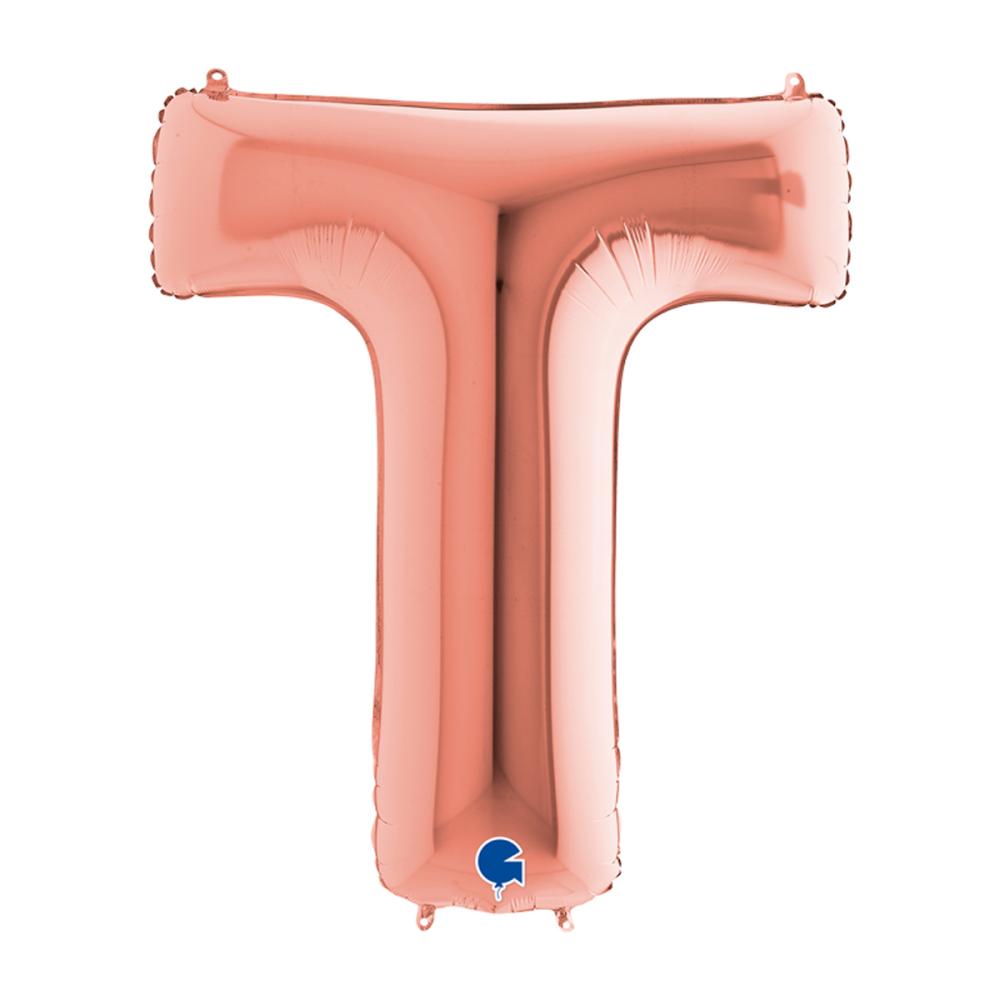Bokstavsballong - T Rose Gold 100 cm