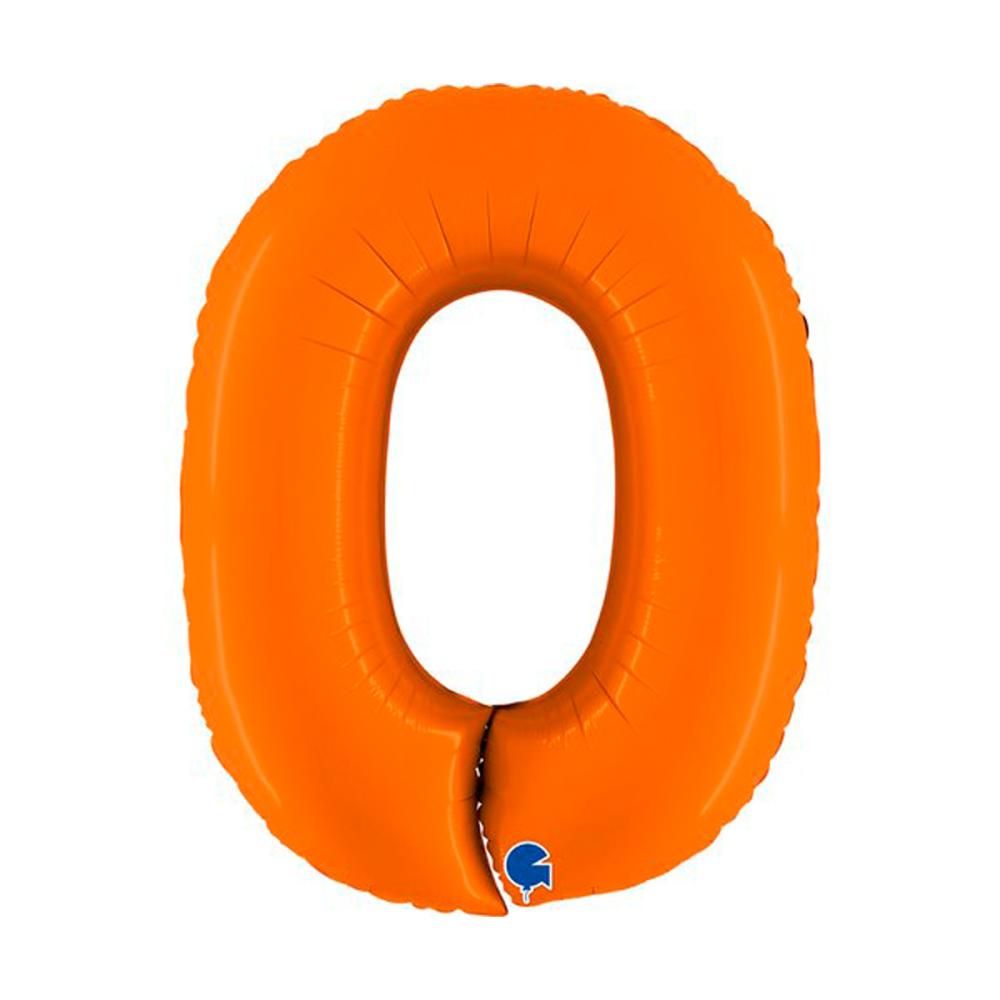 Ballongsiffra - Noll Matte Orange 100 cm