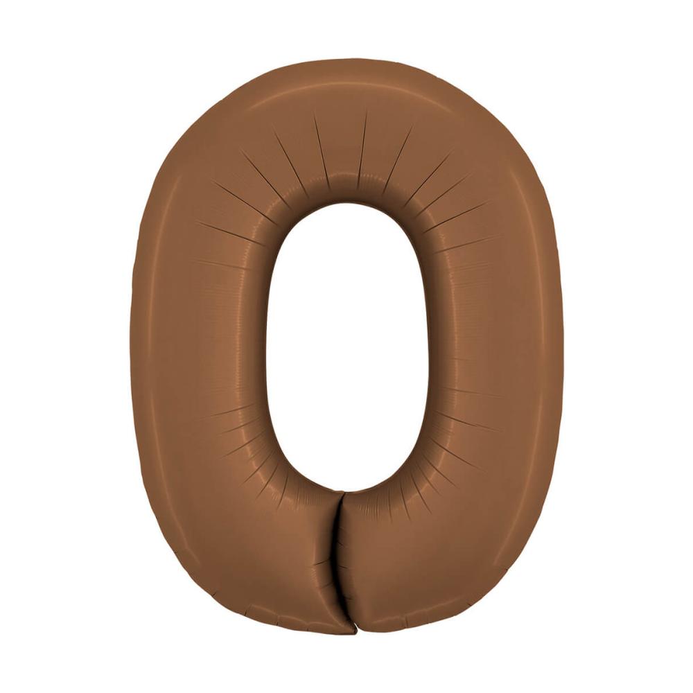 Ballongsiffra - Noll Satin Chocolate 100 cm