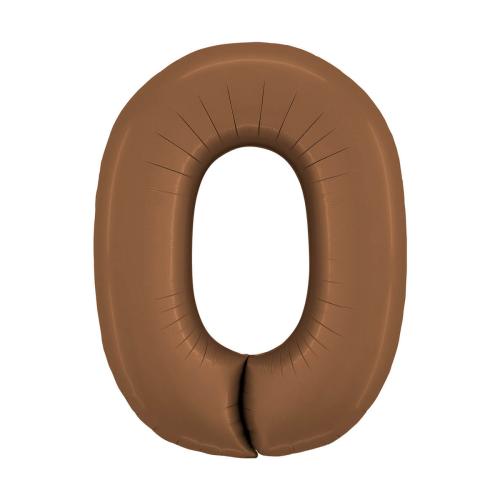 Ballongsiffra - Noll Satin Chocolate 100 cm