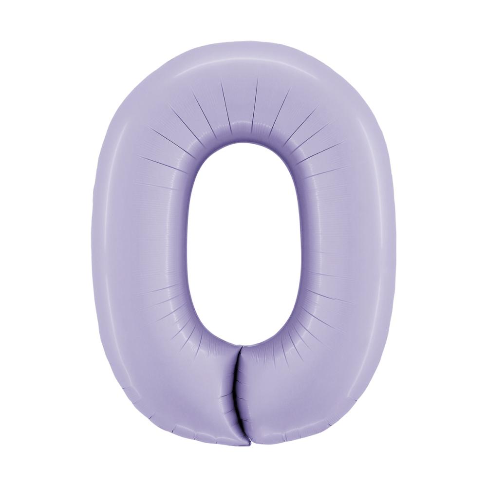 Ballongsiffra - Noll Satin Lilac 100 cm