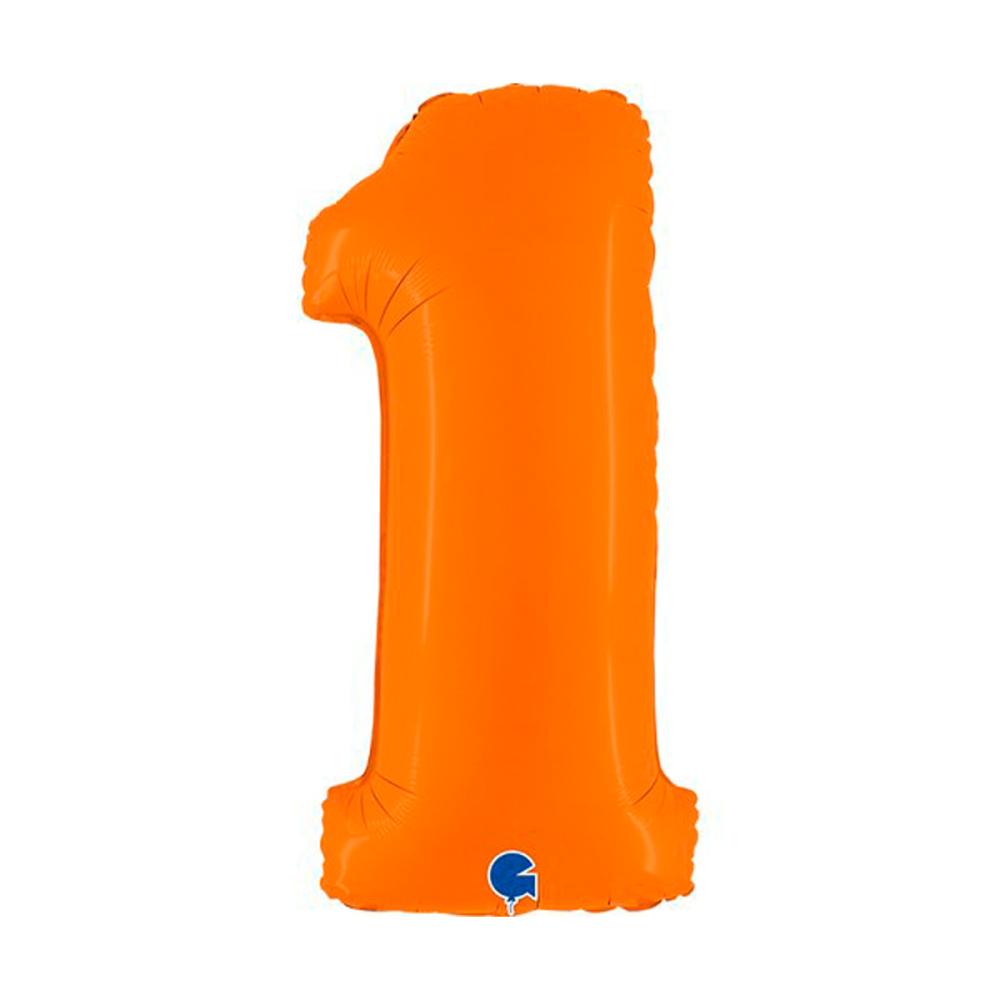 Ballongsiffra - Ett Matte Orange 100 cm