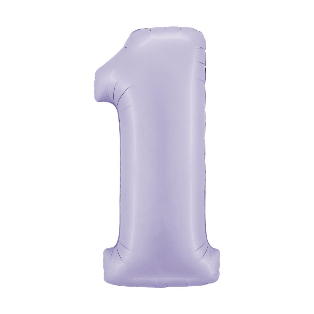 Ballongsiffra - Ett Satin Lilac 100 cm