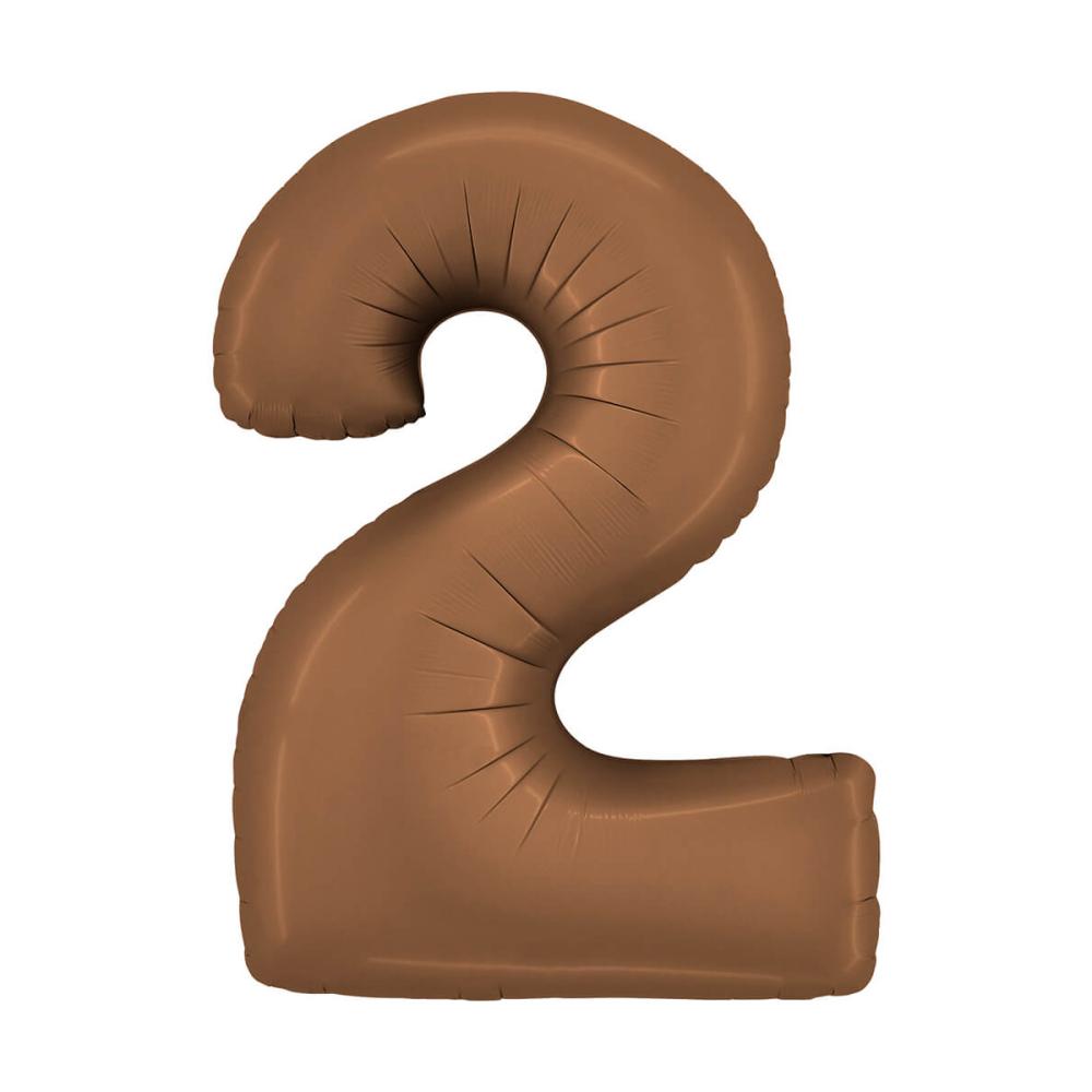 Ballongsiffra - Två Satin Chocolate 100 cm