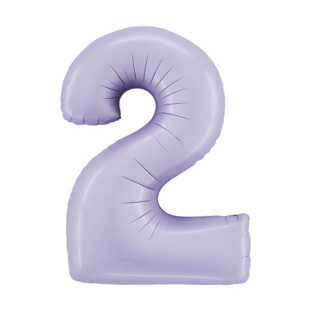 Ballongsiffra - Två Satin Lilac 100 cm