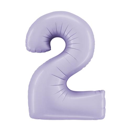 Ballongsiffra - Två Satin Lilac 100 cm